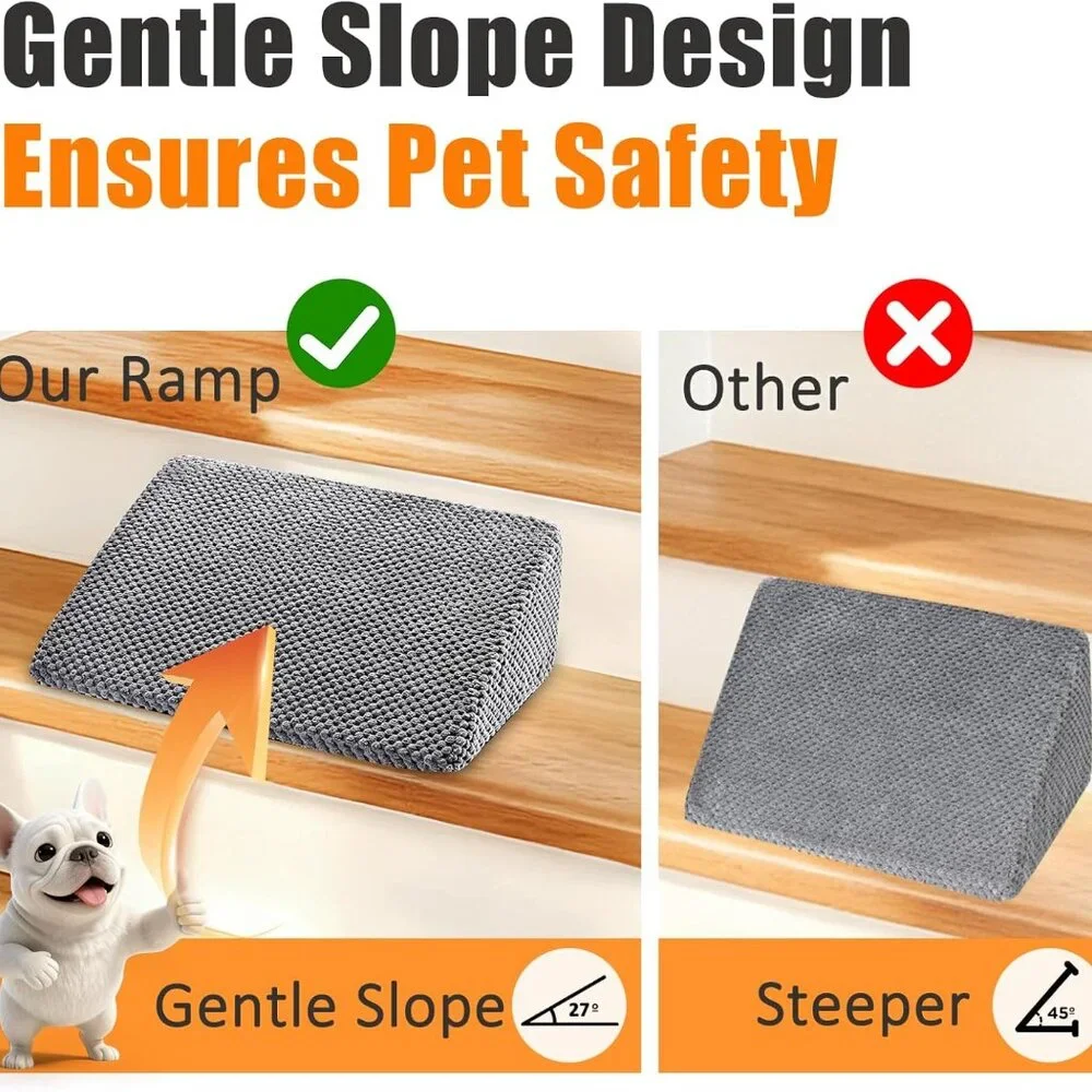 Dog Ramp for Stairs for Small & Senior Dogs and Cats (Gray, 6 Pack)